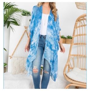 Sexy Boho Tie Dye Kimono Wrap Swim Beach Coverup With Sleeves One Size S…